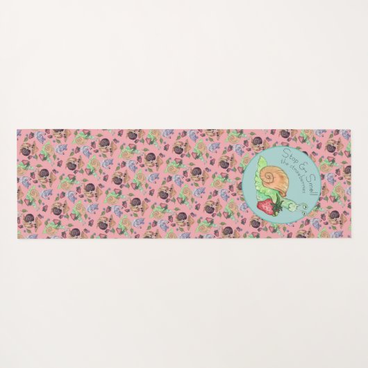 Stop en ruik het slakkenpatroon van aardbeien yogamat (Achterkant (horizontaal))