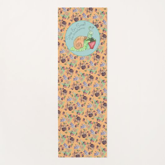 Stop en ruik het slakkenpatroon van aardbeien yogamat (Voorkant)