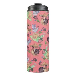 Stop en ruik het slakkenpatroon van de aardbeien thermosbeker