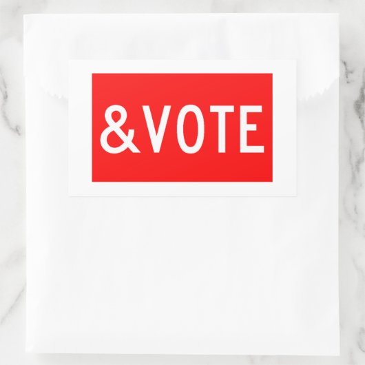 STOP EN STEM RECHTHOEKIGE STICKER (Tas)