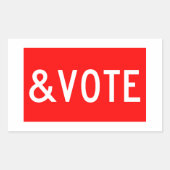 STOP EN STEM RECHTHOEKIGE STICKER (Voorkant)