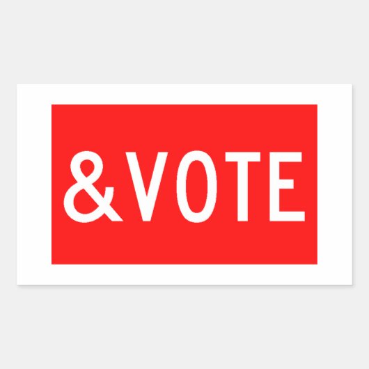 STOP EN STEM RECHTHOEKIGE STICKER (Voorkant)