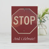 Stop en Vier Uitnodiging (Staand voorkant)