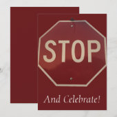 Stop en Vier Uitnodiging (Voorkant / Achterkant)