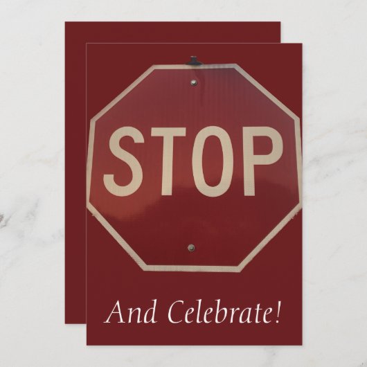 Stop en Vier Uitnodiging (Voorkant / Achterkant)