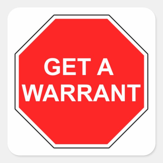 STOP en vraag een bevelschrift Vierkante Sticker (Voorkant)