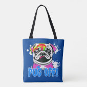 Stop eraf! Pug Graffiti Spuitbus Tote Bag (Achterkant)