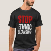 Stop etnische zuivering | Rood en wit T-shirt (Voorkant)
