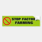 STOP FACTORY FARMING BUMPERSTICKER (Voorkant)