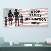 STOP FAMILIESEPARATION Anti Trump Immigration Sign Spandoek (Beurs)