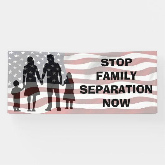 STOP FAMILIESEPARATION Anti Trump Immigration Sign Spandoek (Horizontaal)