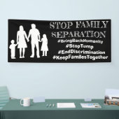 STOP FAMILIESEPARATION Anti Trump Immigration Sign Spandoek (Beurs)