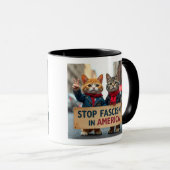 Stop Fascisme Kat Verzetsbeweging Mok (Voorkant rechts)