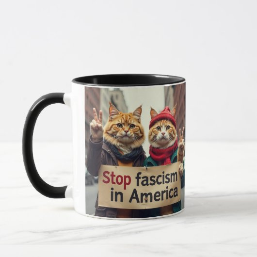 Stop Fascisme Kat Verzetsbeweging Mok (Links)