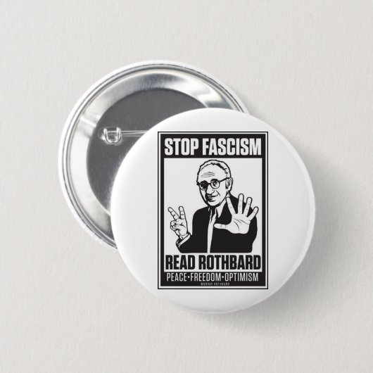 Stop fascisme ronde button 5,7 cm (Voorkant /achterkant)