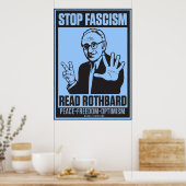 Stop fascisme: Rothbard-afdrukken lezen Poster (Keuken)