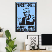 Stop fascisme: Rothbard-afdrukken lezen Poster (Thuiskantoor)