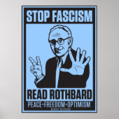 Stop fascisme: Rothbard-afdrukken lezen Poster (Voorkant)