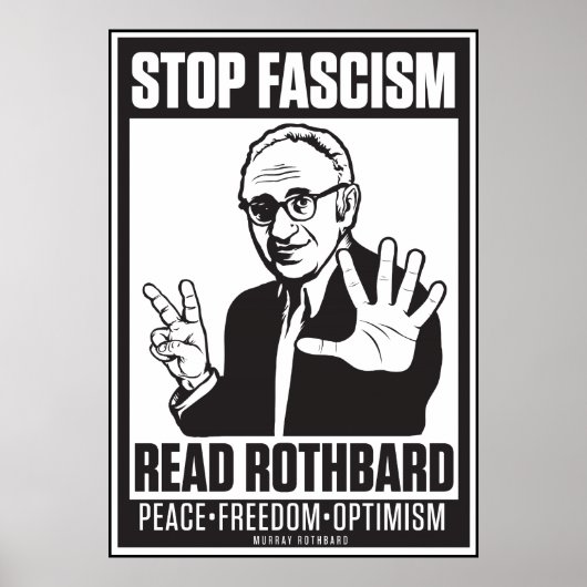 Stop fascisme: Rothbard-afdrukken lezen Poster (Voorkant)