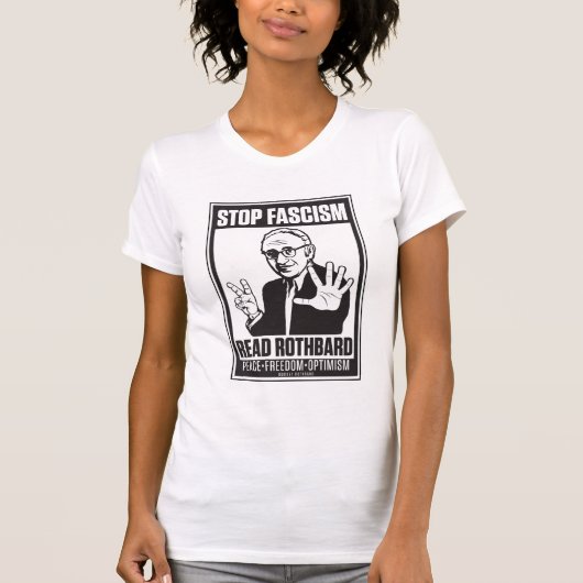Stop fascisme Rothbard Shirt lezen (Voorkant)