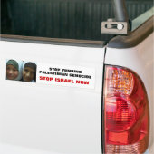 STOP FINANCIERING PALESTIJNSE GENOCIDE BUMPERSTICKER (Op Truck)