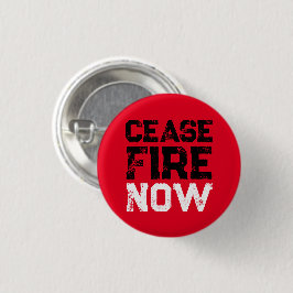 Stop Fire Now zwart wit rood verontruste tekst Ronde Button 3,2 Cm