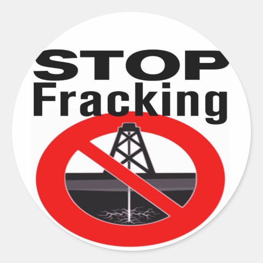 Stop Fracking Ronde Sticker (Voorkant)