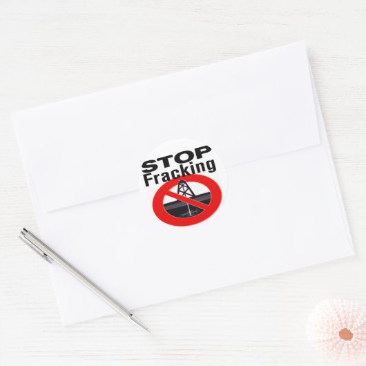 Stop Fracking Ronde Sticker (Envelop)