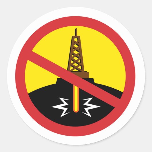 Stop Fracking Ronde Sticker (Voorkant)