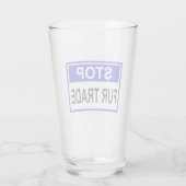 Stop Fur Trade Blue-teken Glas (Achterkant)