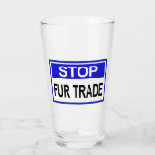 Stop Fur Trade Blue-teken Glas (Voorkant)