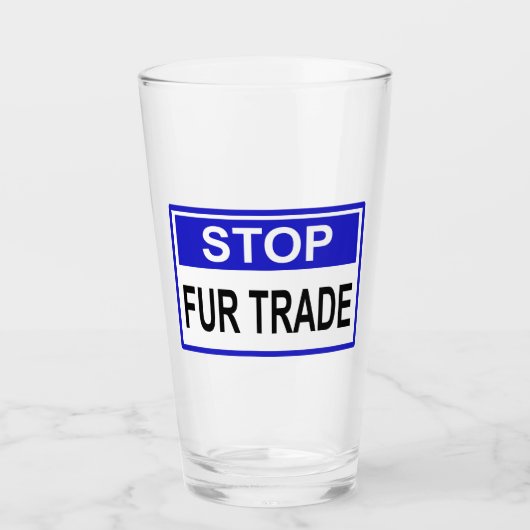 Stop Fur Trade Blue-teken Glas (Voorkant)