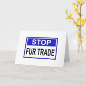 Stop Fur Trade Blue-teken Kaart (Gele Bloem)