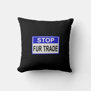 Stop Fur Trade Blue-teken Kussen
