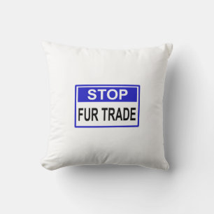 Stop Fur Trade Blue-teken Kussen