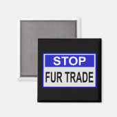Stop Fur Trade Blue-teken Magneet (Voorkant / Achterkant)