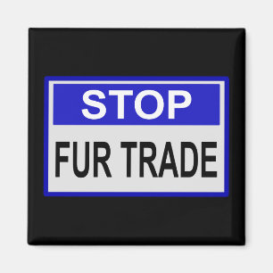 Stop Fur Trade Blue-teken Magneet