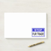 Stop Fur Trade Blue-teken Post-it® Notes (Op bureau)