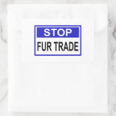 Stop Fur Trade Blue-teken Rechthoekige Sticker (Tas)