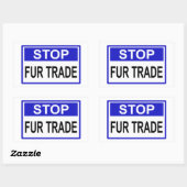 Stop Fur Trade Blue-teken Rechthoekige Sticker (Vel)