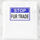 Stop Fur Trade Blue-teken Rechthoekige Sticker (Tas)
