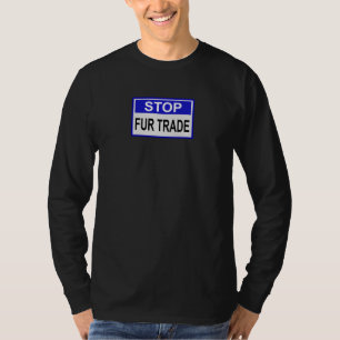 Stop Fur Trade Blue-teken T-shirt