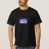 Stop Fur Trade Blue-teken T-shirt (Voorkant)