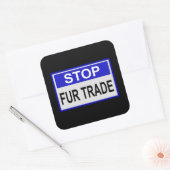 Stop Fur Trade Blue-teken Vierkante Sticker (Envelop)