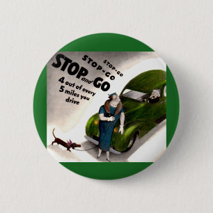 Stop, ga, maar sla de dikke dame of haar hond niet ronde button 5,7 cm