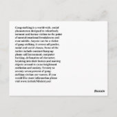 Stop Gang-Stalking BRIEFKAART (Achterkant)