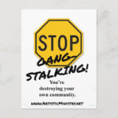 Stop Gang-Stalking BRIEFKAART (Voorkant)