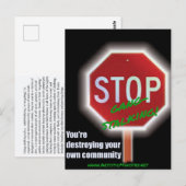 Stop Gang-Stalking BRIEFKAART (Voorkant / Achterkant)