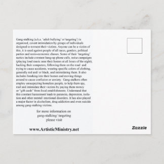 Stop Gang-Stalking BRIEFKAART