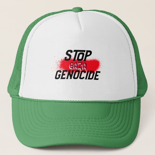 Stop Gaza Genocide Trucker Pet (Voorkant)